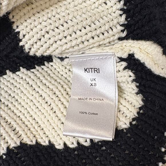 Kitri Dalia Mono Wave Polo Chunky Knit 100% Cotton Sweater Size XS - Picture 9 of 9